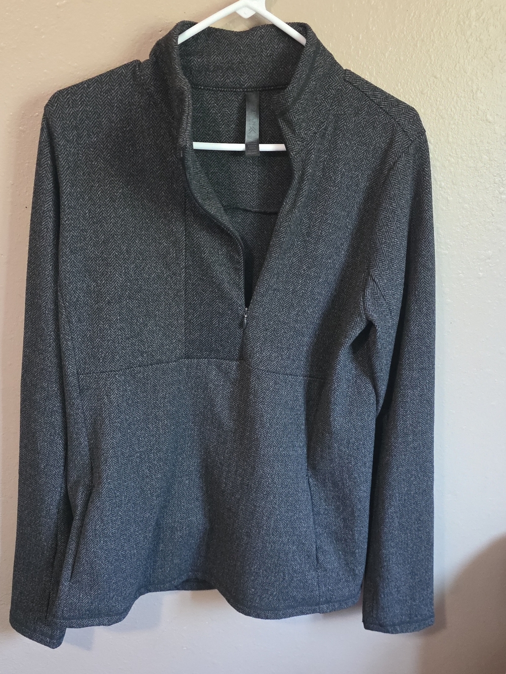 Kyodan Outdoors Charcoal Herringbone Quarter-Zip Pullover XL X Large Xlarge